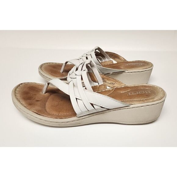 Born Tansey Wedge Slide Sandal Shoes Color White Size 8M - Picture 6 of 12